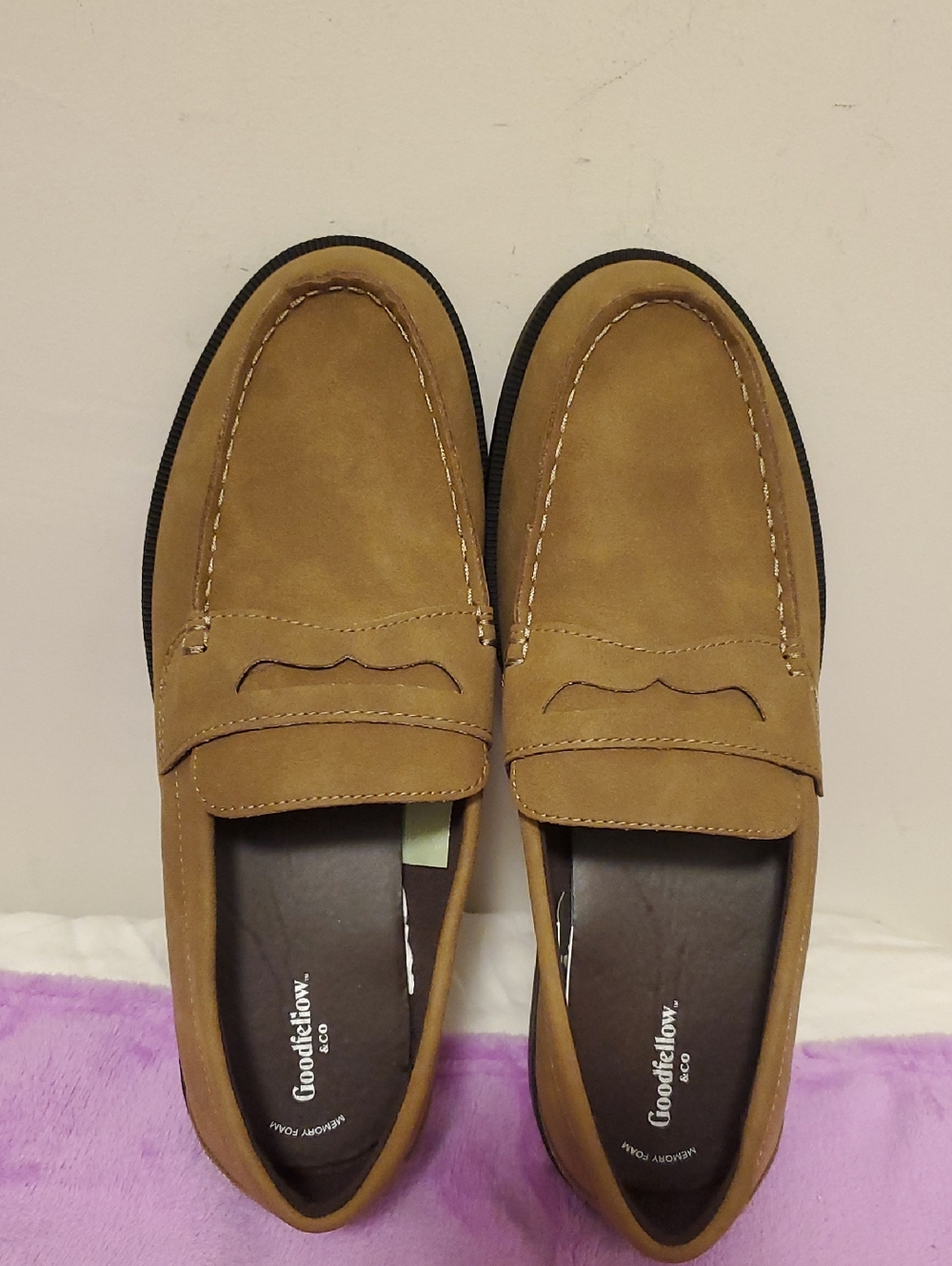 Goodfellow & Co Men’s Brown Suede Penny Loafers, Size 9.5